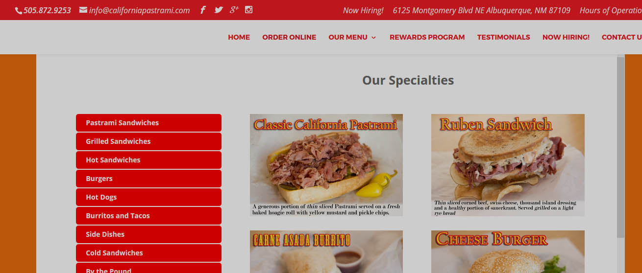 Restaurant   Website Design