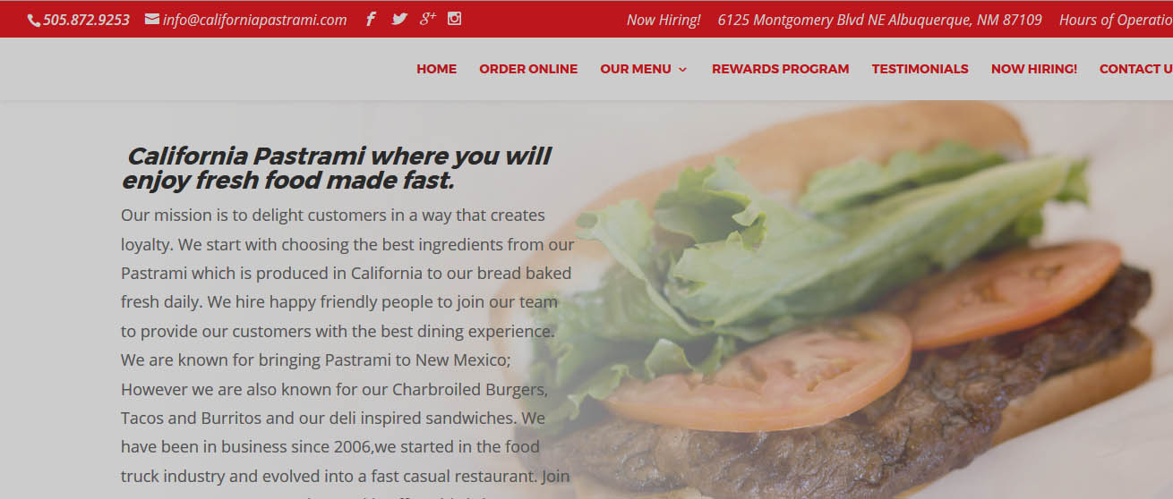 Restaurant   Website Design