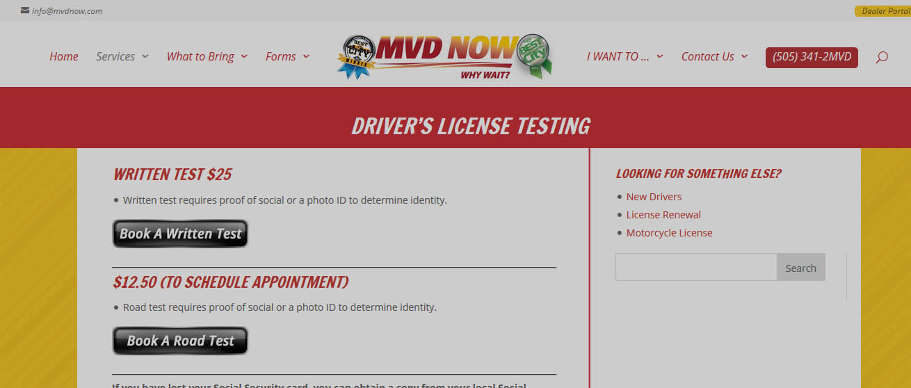 Motor Vehicle Operation   Website Design
